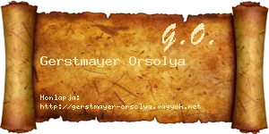 Gerstmayer Orsolya névjegykártya